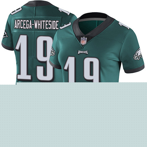 Women NFL Philadelphia Eagles 19 JJ Arcega-Whiteside Midnight Green Team Color Vapor